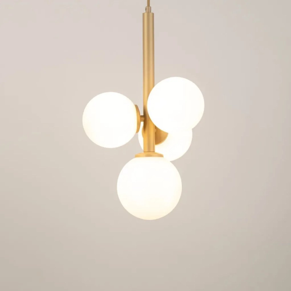 SIGMA LIGHTING 33606 PERLA Többágú Függesztett Lámpa Fehér, Arany G9 IP20