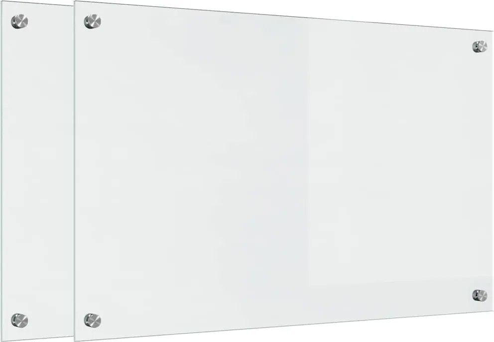 vidaXL Konyhai splashback 2 pcs Átlátszó 80 x 50 cm edzett üveg
