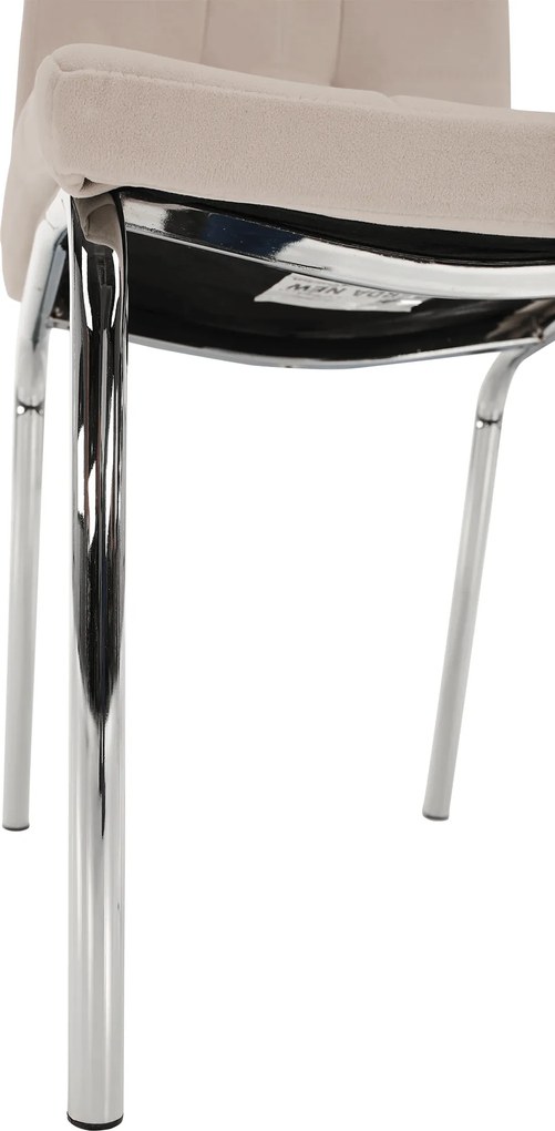 Étkezőszék, bézs Dulux Velvet szövet/króm, GERDA NEW