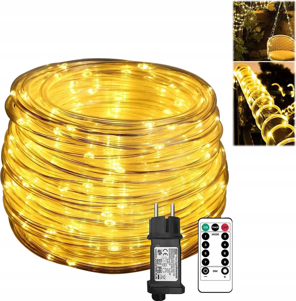 Fénytömlő 30m Led Karácsonyfa Lámpa Fehér Meleg