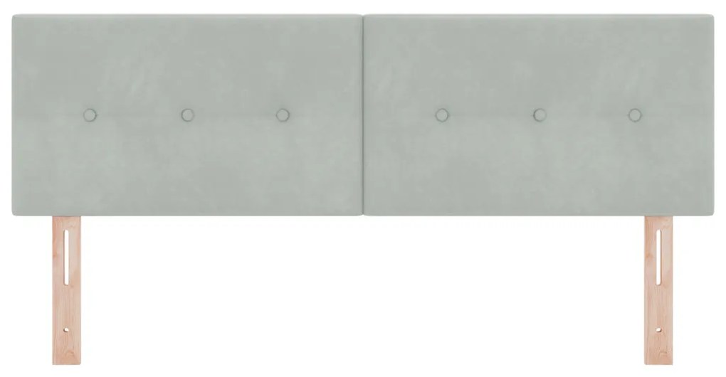 LED Fővállfa Gombos Tűzött Világosszürke 80 cm Bársony