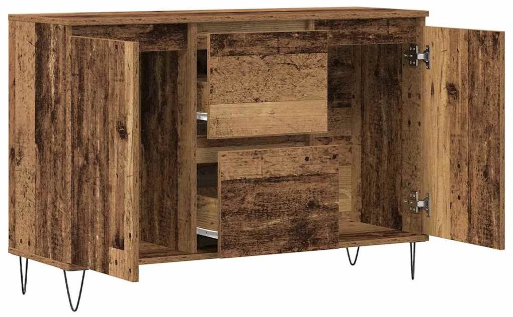 antik fa színű szerelt fa tálalószekrény 101,5 x 35 x 70 cm