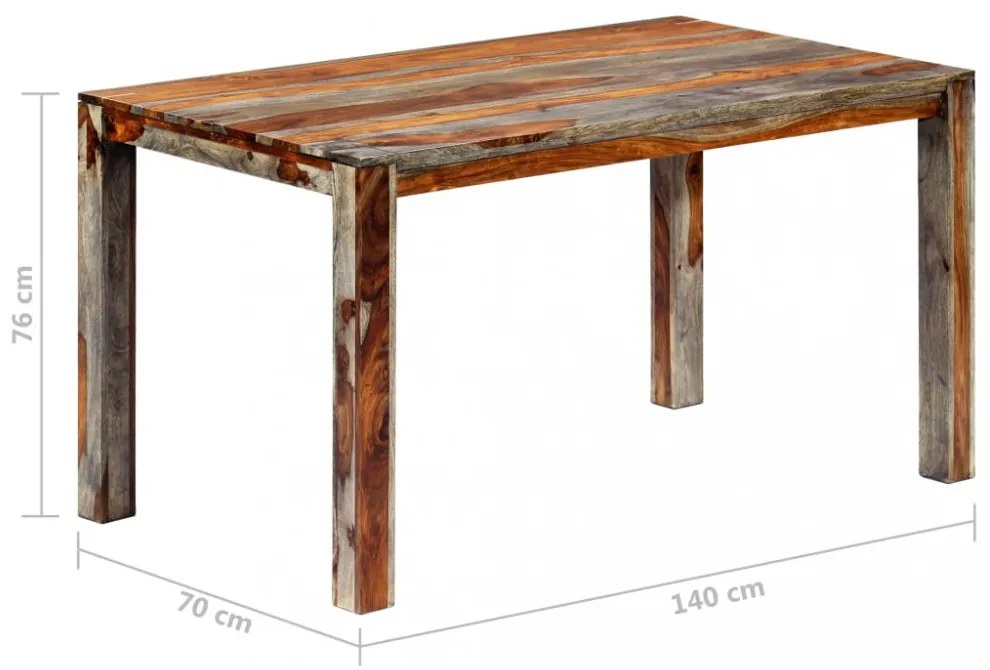 szürke tömör kelet-indiai rózsafa étkezőasztal 140 x 70 x 76 cm