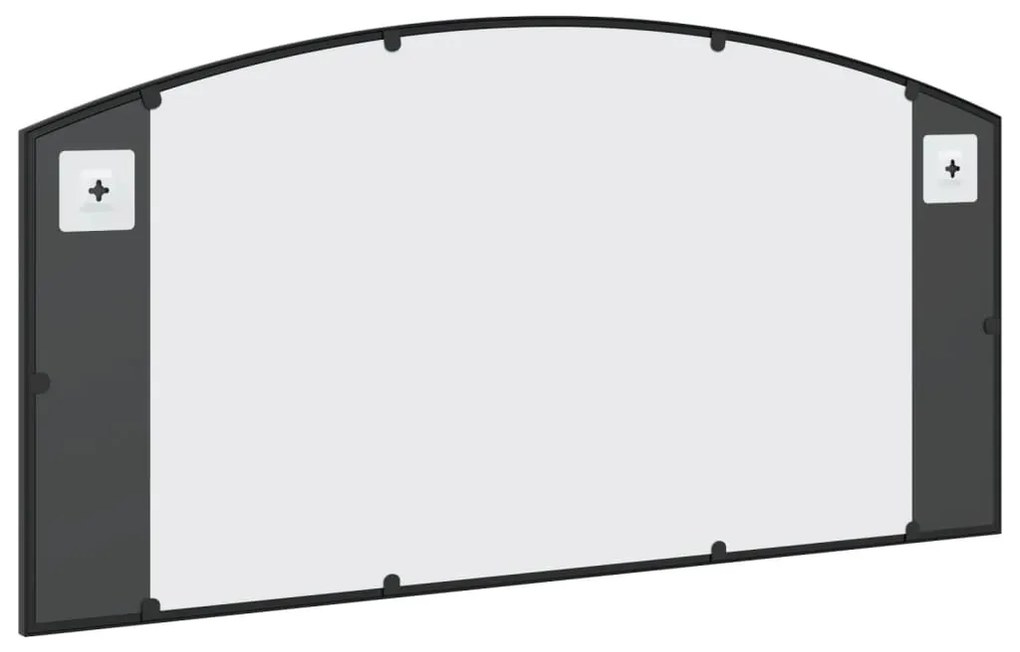 fekete ívelt vas fali tükör 100 x 50 cm