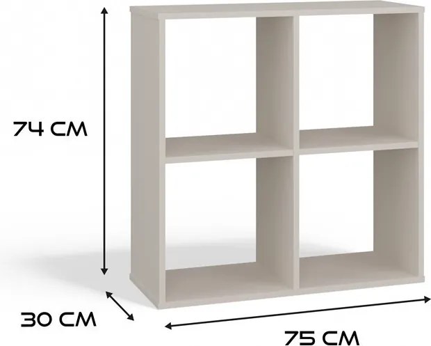 Malax 2x2 polc, 74x75x30 cm, kasmír