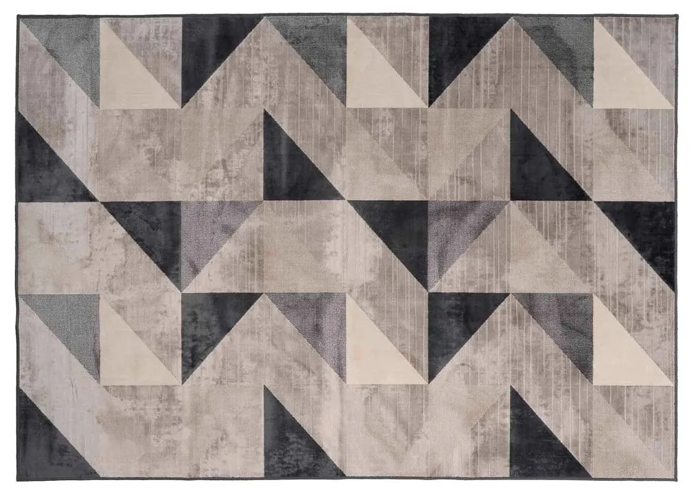 Szürke-bézs pamutkeverék szőnyeg 140x200 cm Graphic – douceur d'intérieur