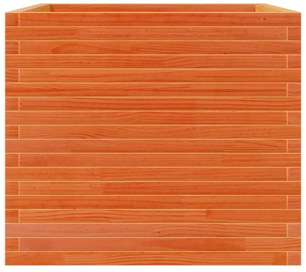 viaszbarna tömör fenyőfa kerti virágláda 80 x 80 x 68,5 cm
