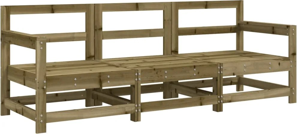 vidaXL 3 részes impregnált fenyőfa kerti pihenőgarnitúra