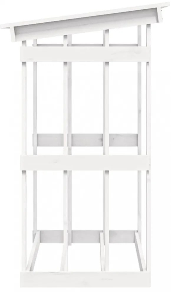 vidaXL fehér tömör fenyőfa tűzifatartó állvány 108x64,5x109 cm