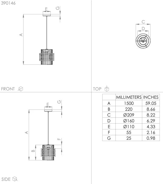 Eglo 390146 - Csillár zsinóron OLTAMAR 1xE27/40W/230V átm. 21 cm krémes