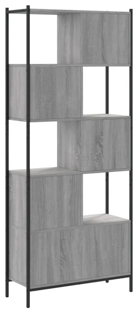 szürke sonoma színű szerelt fa könyvespolc 72x28x172 cm