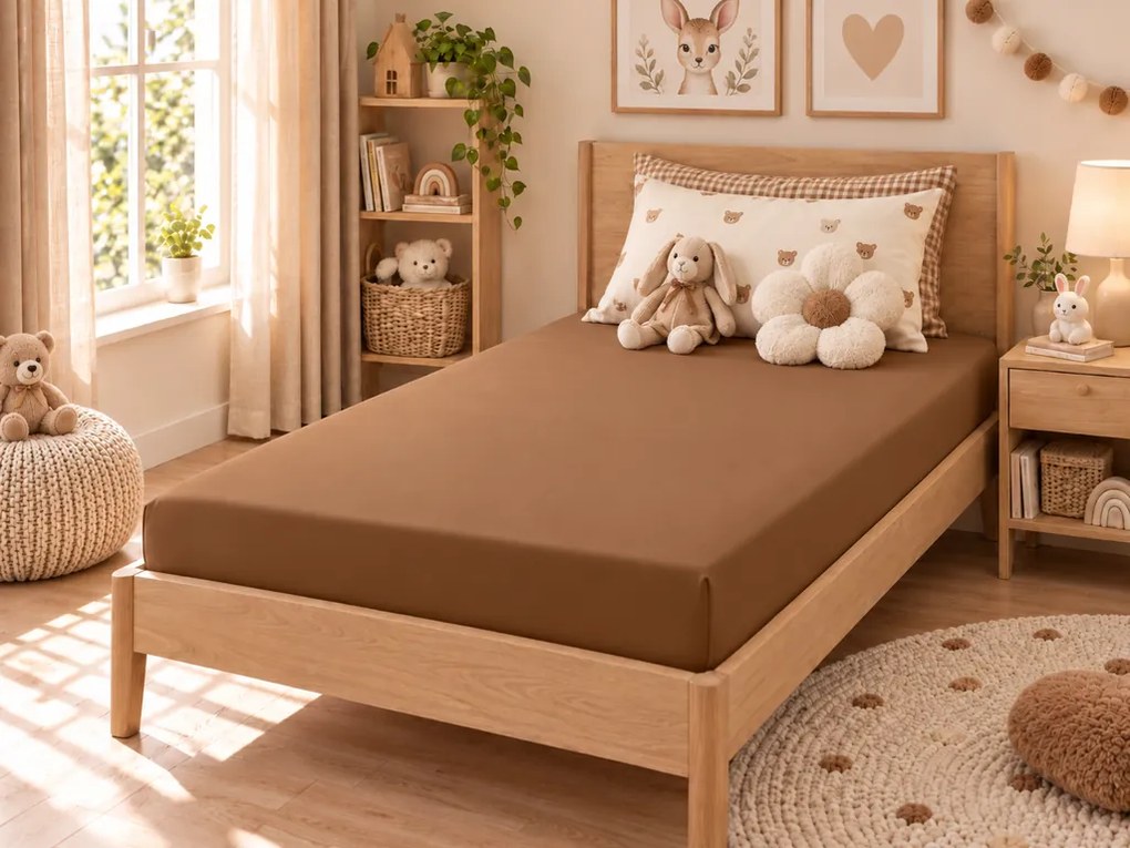 Mikroszálas lepedő MICROVELLE barna 90x200 cm