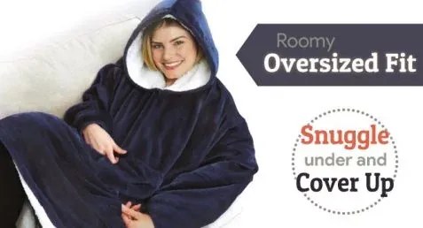 VERK Ujjakkal és kapucnival ellátott takaró - Huggle Hoodie - szürke