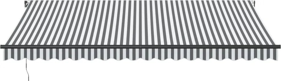 Antracitszürke és fehér kézzel kihúzható napellenző 450x350 cm