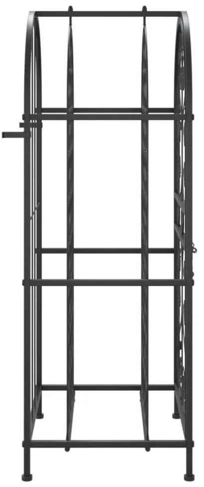 fekete kovácsoltvas bortartó 33 palackhoz 45 x 36 x 100 cm
