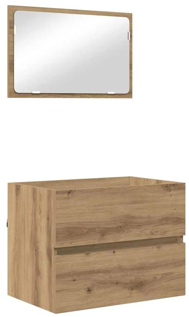 Fürdőszoba bútor szett 3 pcs Musta tammi 60 x 38.5 x 45 cm