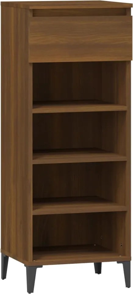 vidaXL barna tölgy színű szerelt fa cipőtartó 40x36x105 cm