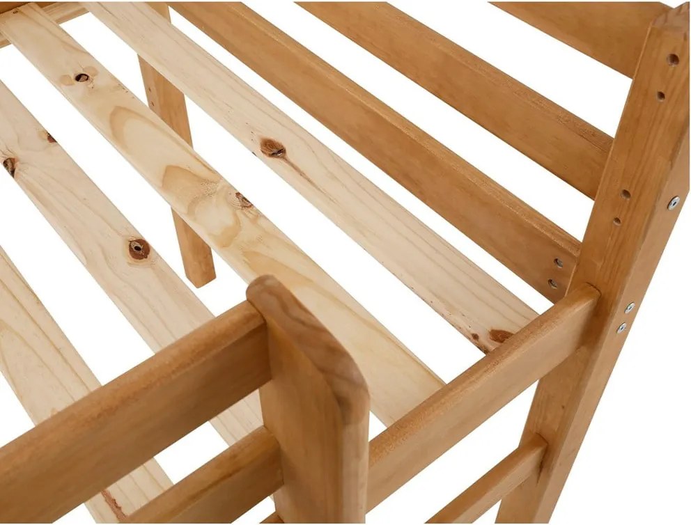Natúr színű magasított borovi fenyő gyerekágy 90x200 cm Alpi – Støraa