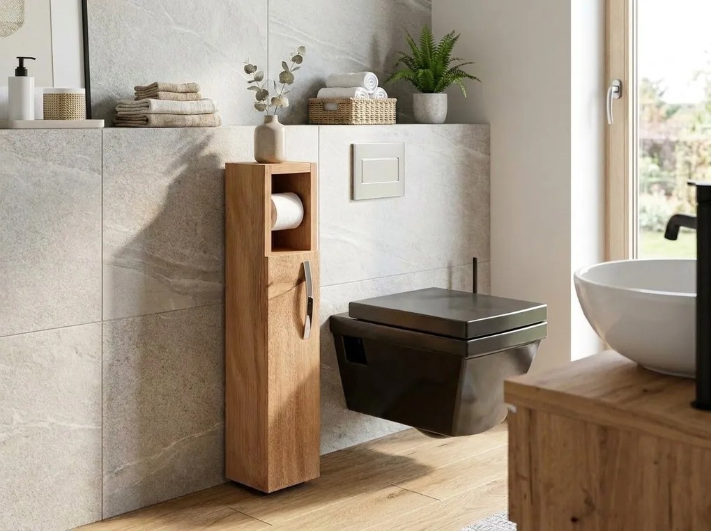 Fürdőszobai szekrény WC fölé LUMERO, tölgy