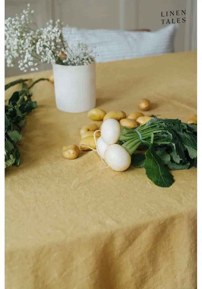 Sárga textil poháralátét szett 4 db-os – Linen Tales