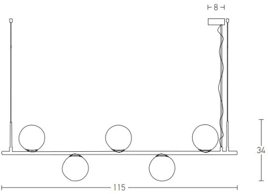Zambelis 1998 - Csillár zsinóron 5xE14/15W/230V arany