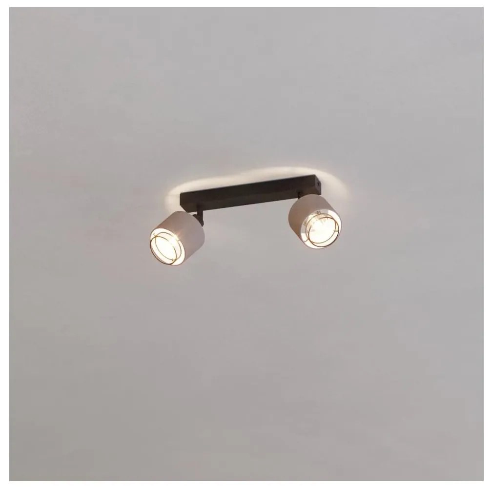 Eglo 43657 - Fali lámpa ROSLEY 2xE14/40W/230V fekete/bézs