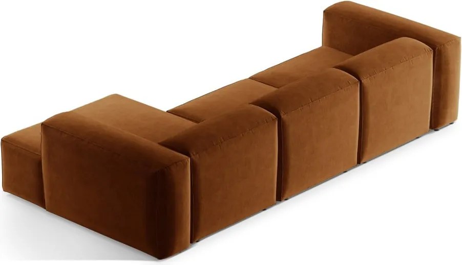 Téglavörös sarokkanapé (jobb oldali-heverő résszel) Bergamo – Cosmopolitan Design