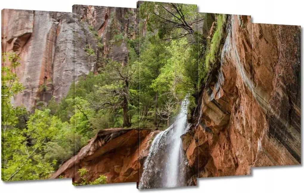 Vászonkép 100x60 Gyönyörű vízesés Hegyek