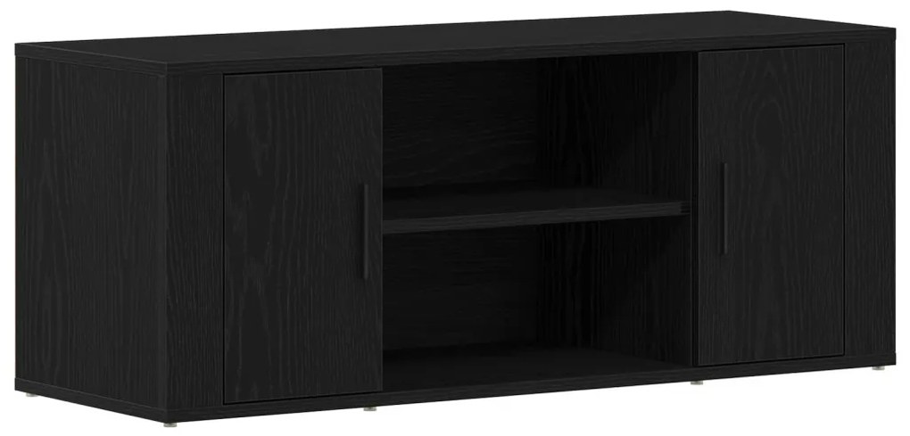 TV Szekrény Fekete Tölgy 100x35x40 cm Szerelt Fa