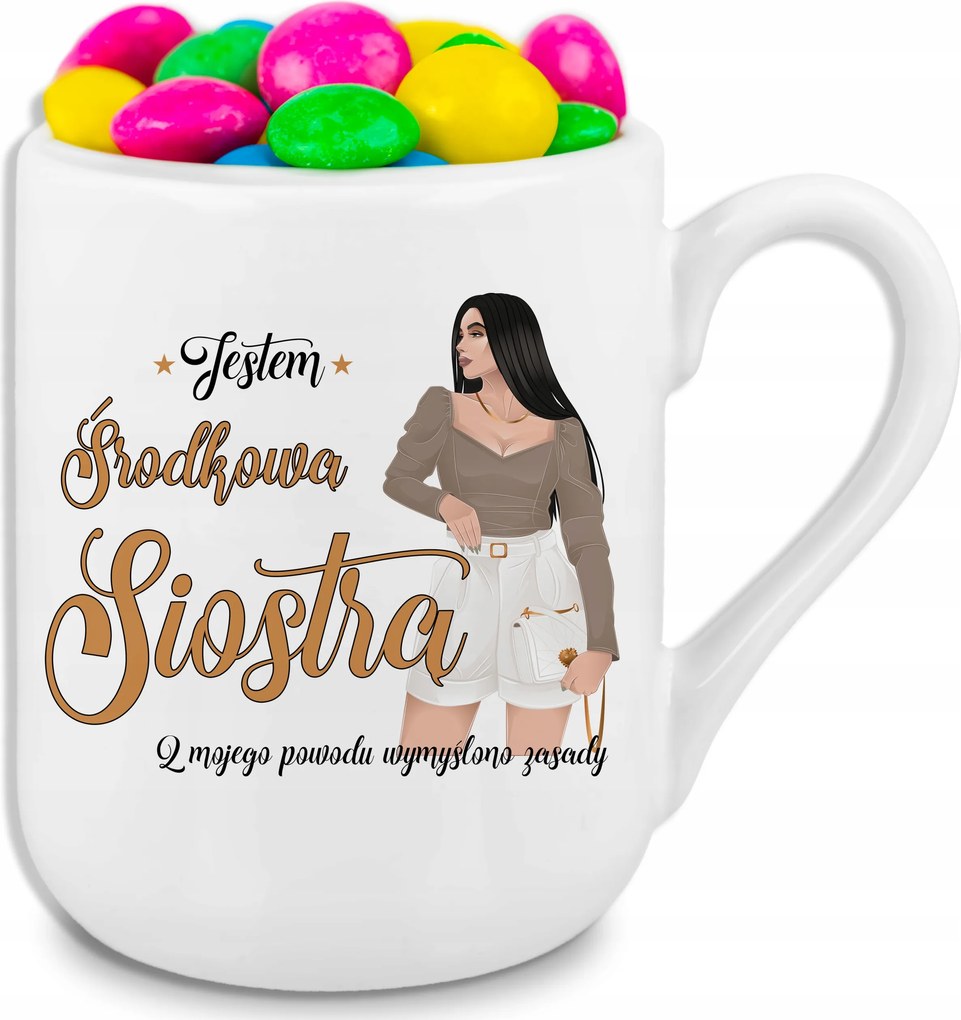 Fehér Bögre 330ml Coffee Ajándék Középső Nővérnek, Sok Mintával