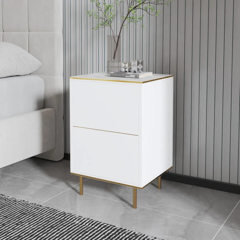 Éjjeliszekrény Imaj Marble White