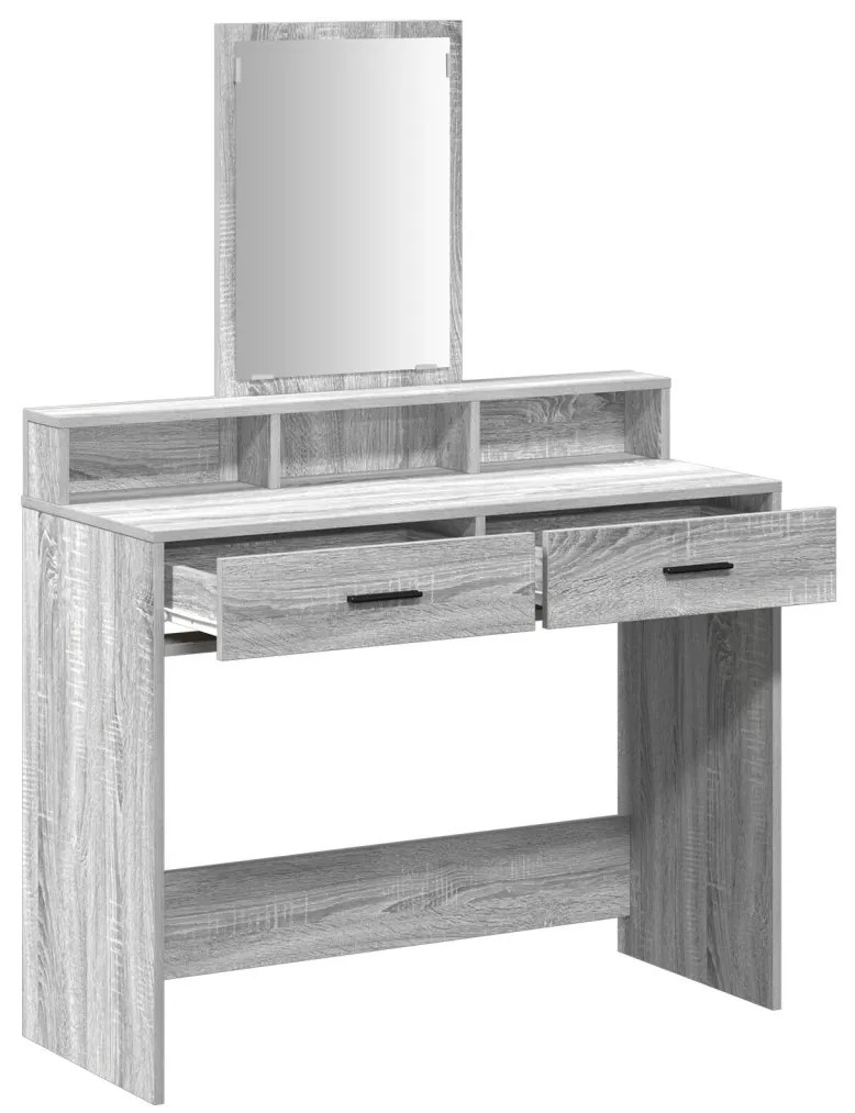 Öltöztetőasztal Fiókokkal Szürke Sonoma 100x41x140 cm