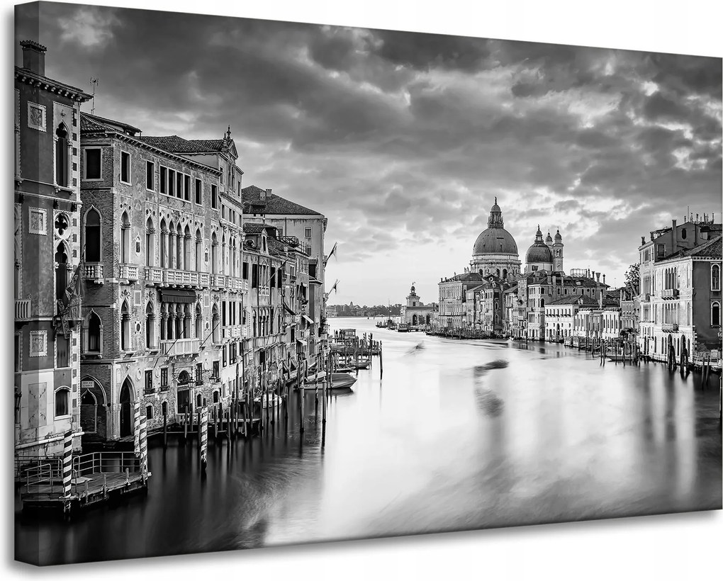 Vászonkép Velence város fekete-fehér 90X60