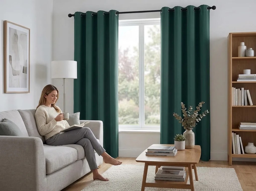 Türkizkék OXFORD függöny 140x250 cm Felfüggesztés: Hullámos sínszalag