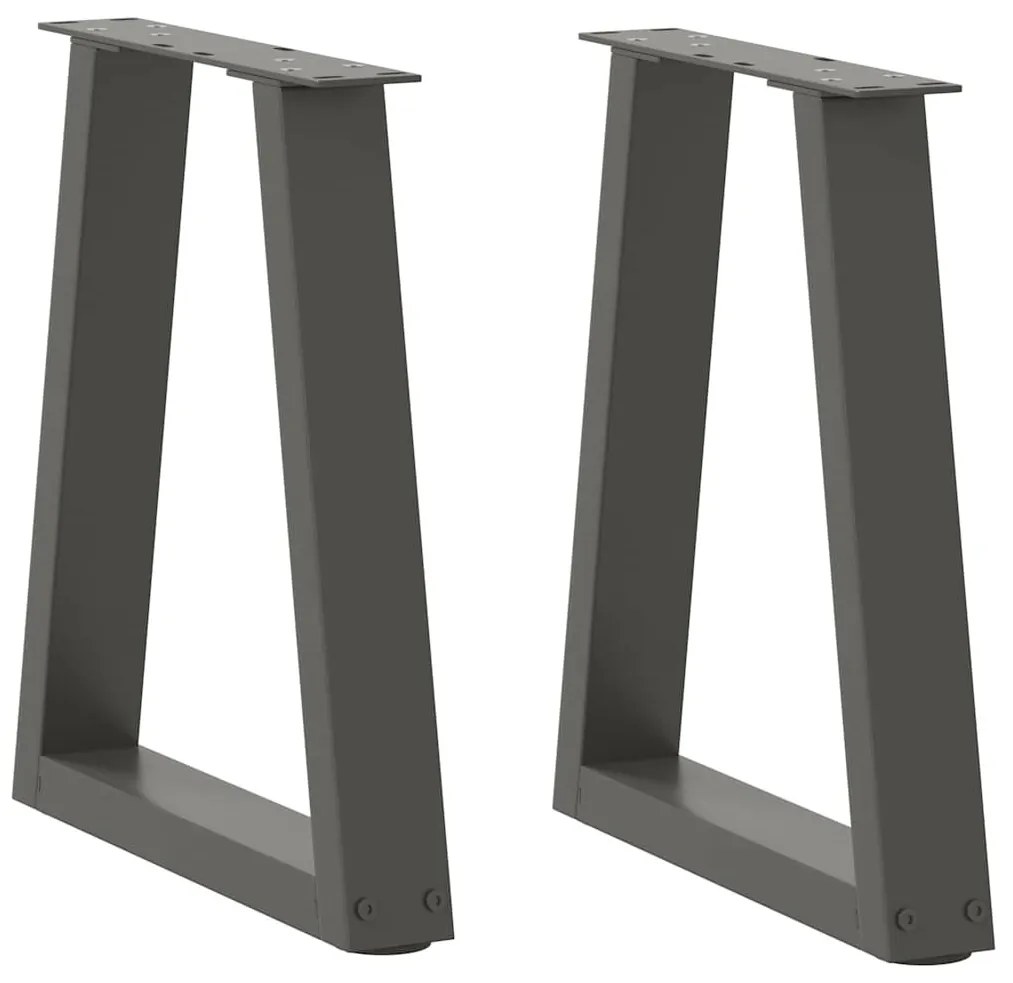 2 db antracitszürke, V-alakú acél dohányzóasztal láb 38x(42-43,3) cm