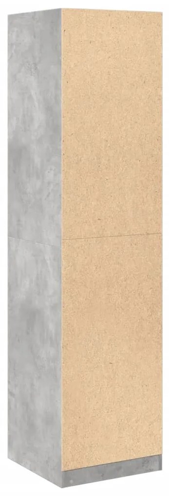 betonszürke szerelt fa ruhásszekrény 50 x 50 x 200 cm