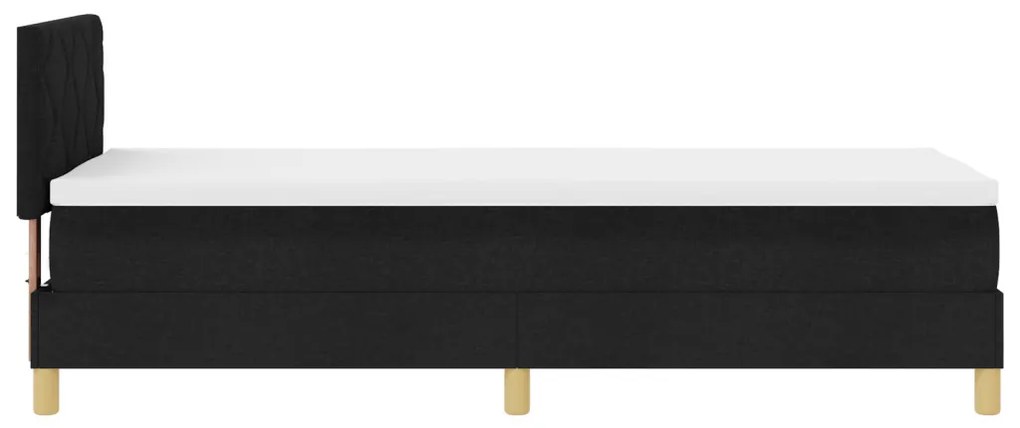 Boxspring ágy matraccal és LED-del - Fekete 80x200 cm Szövet