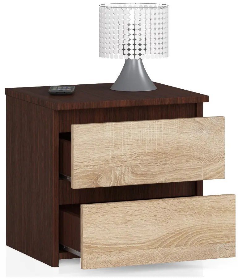 Éjjeliszekrény Cleania CL2 (wenge + szonoma tölgy). Akció -19%. 1069378