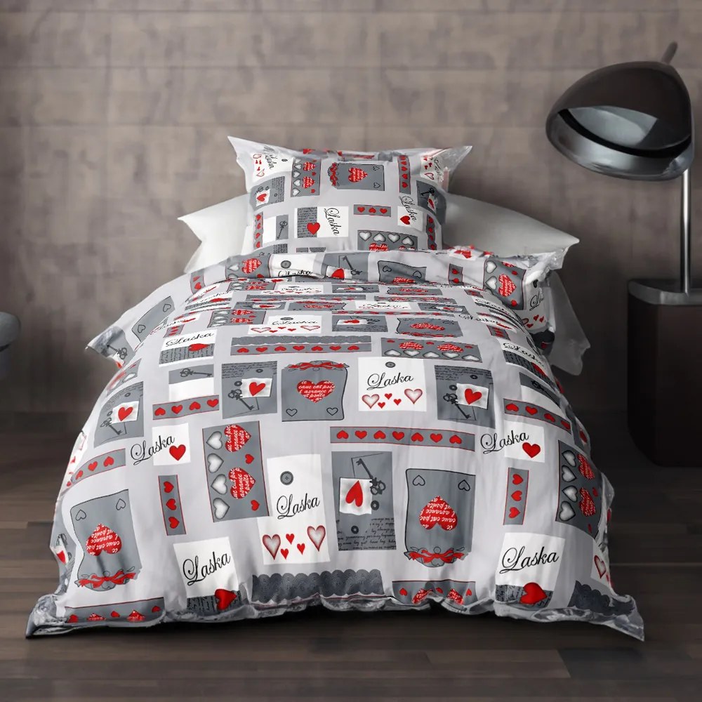 Pamut ágynemű Homa ROSAL LOVE 3 részes 140X200 cm