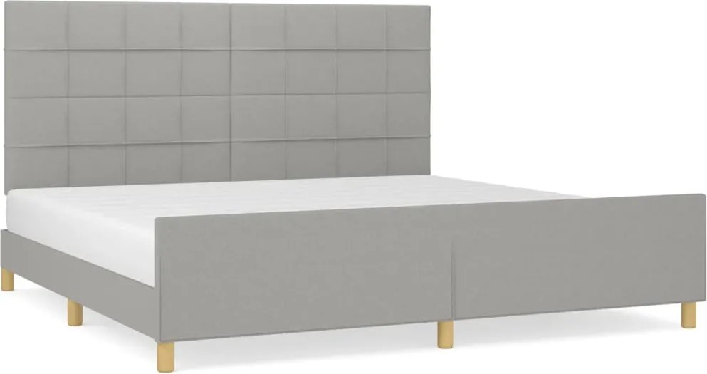 vidaXL világosszürke szövet ágykeret matrac nélkül 200 x 200 cm