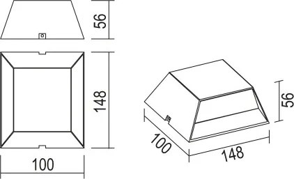 Globo 34175 Kültéri falikar alumínium antracit szín, fehér műanyag búrával. IP54, SzxM:148x100, AL:56, tartozék: 1xLED 7W, 400lm, 230V, 3000K
