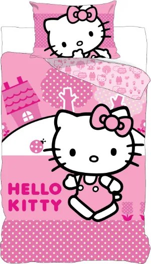 Hello Kitty Pink World ágyneműhuzat 140×200cm, 70×90 cm