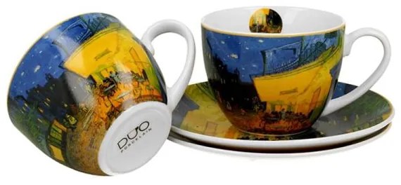 Van Gogh Kávéház éjjel porcelán csésze aljjal- 270 ml - 2 személyes készlet