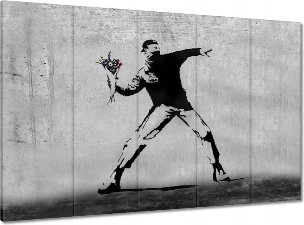 Vászonkép 100x70 Banksy Virágszóró