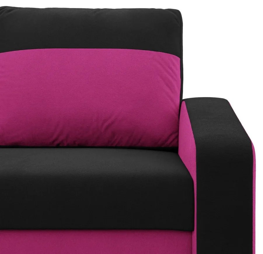 Hewlet fotel, szövet anyag, bonell töltet, fekete - rózsaszín