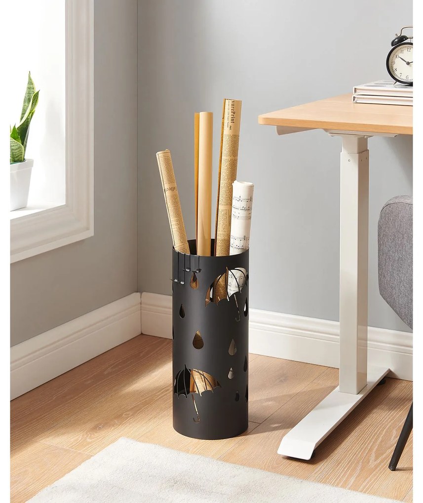 ANABEL fém esernyőtartó, 17x41cm, fekete SongmicsHome