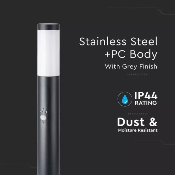 Kültéri lámpa érzékelővel 1xE27/60W/230V IP44 110cm fekete