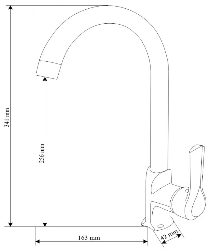 Mexen SABRE - Magas csap / mosogató, Fekete, 72190-70