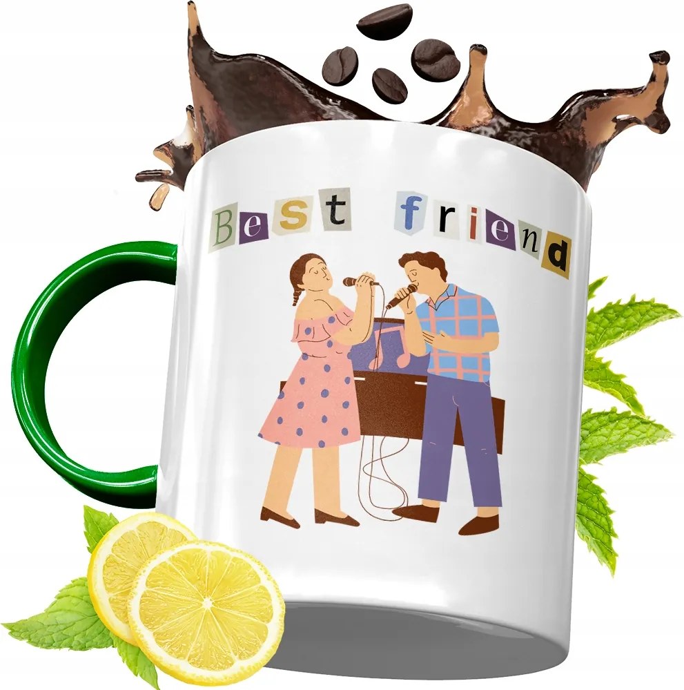 Zöld Bögre Barátnak Születésnapi Ajándék Nyomtatott Fotóval