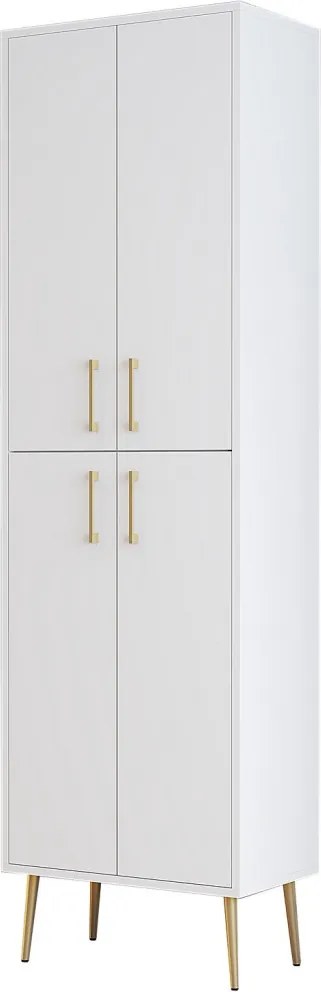 Berlin konyhaszekrény, fehér-arany, 60 cm